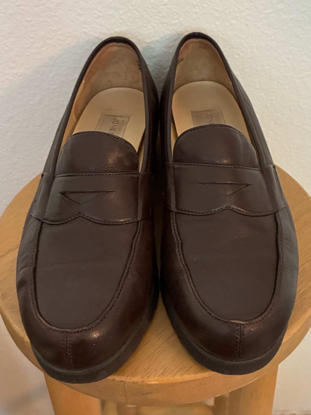 Vintage 90s Jones New York Sport Brown Leather Platform Loafers